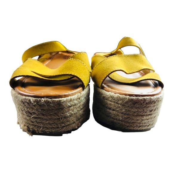 American Eagle Yellow Strappy Crisscross Espadrille Peep Toe Sandals Size 9 - Picture 7 of 10